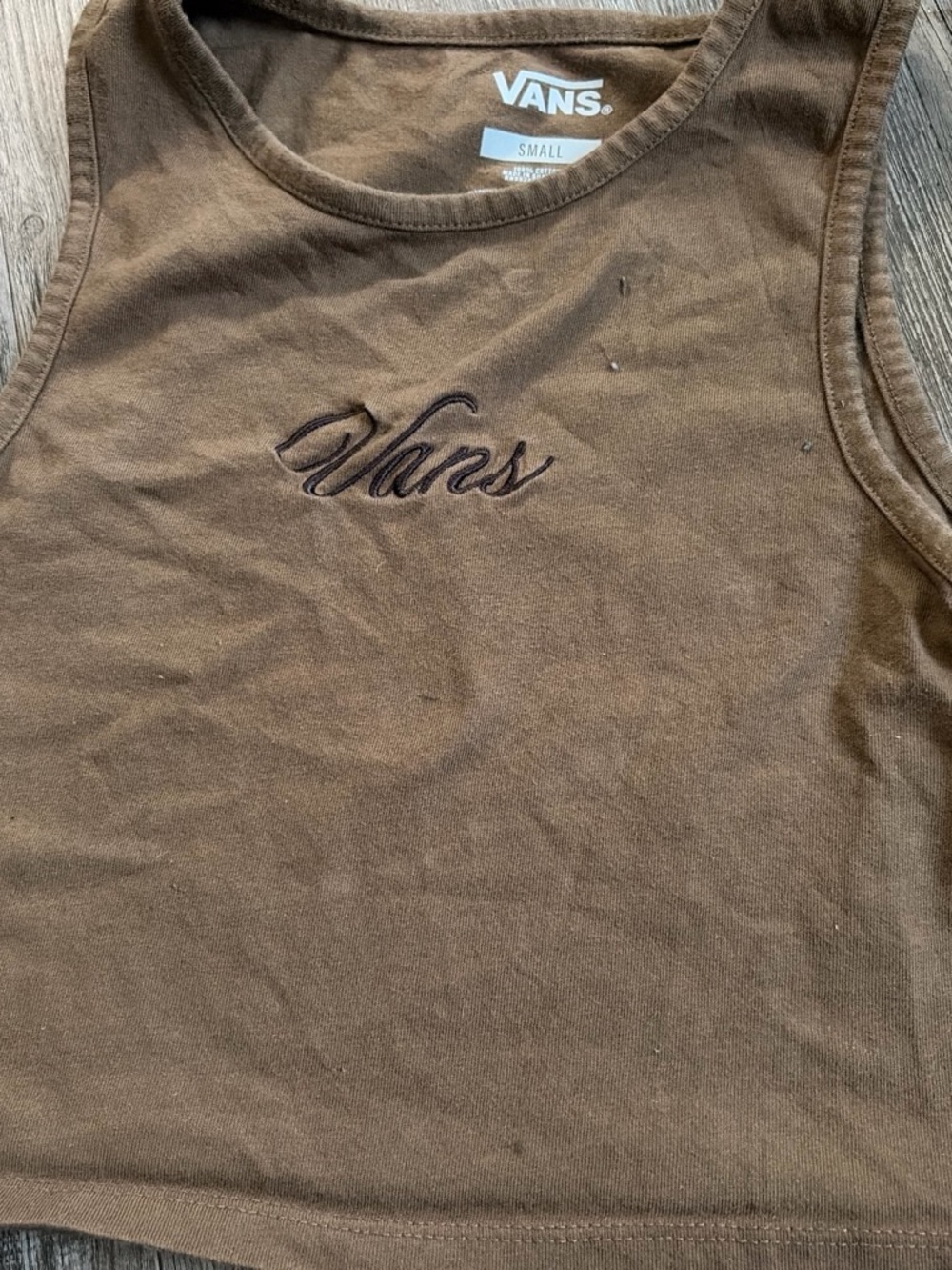 Vans Brown Embroidered Script Tank